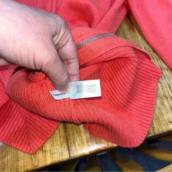 Boston Proper front zip, tall neck,  sweater - Picture 8 of 9